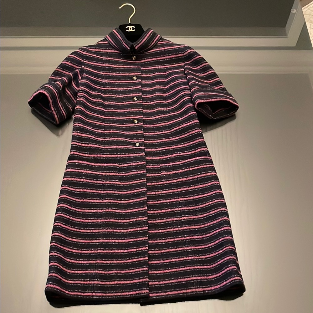 Chanel Women's Striped Dress - Black and Pink
